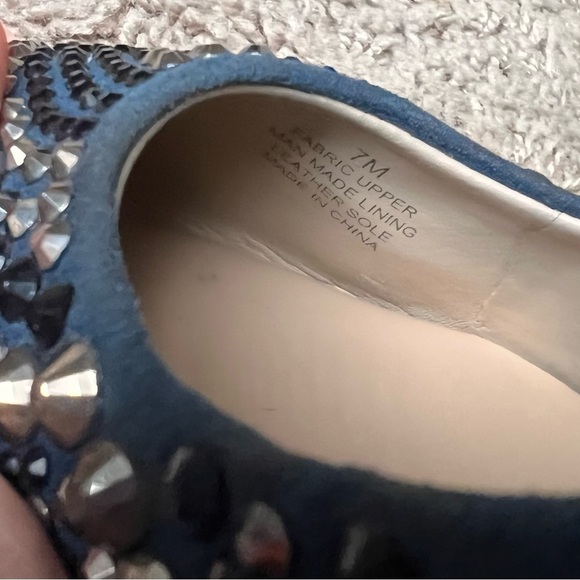 Gianni Bini Studded Metallic Stiletto Pumps - Blue/Teal Suede - Size 7M - Picture 6 of 7